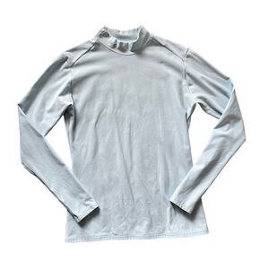 UNDER ARMOUR Coldgear Mock Neck Long Sleeve Shirt Light Blue Size XL